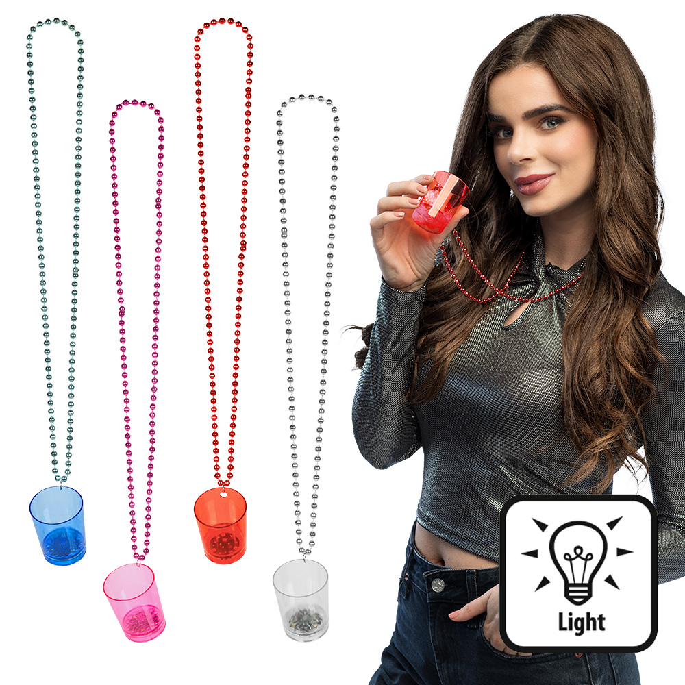 LED ketting Shotglaasje 4 kleuren ass.