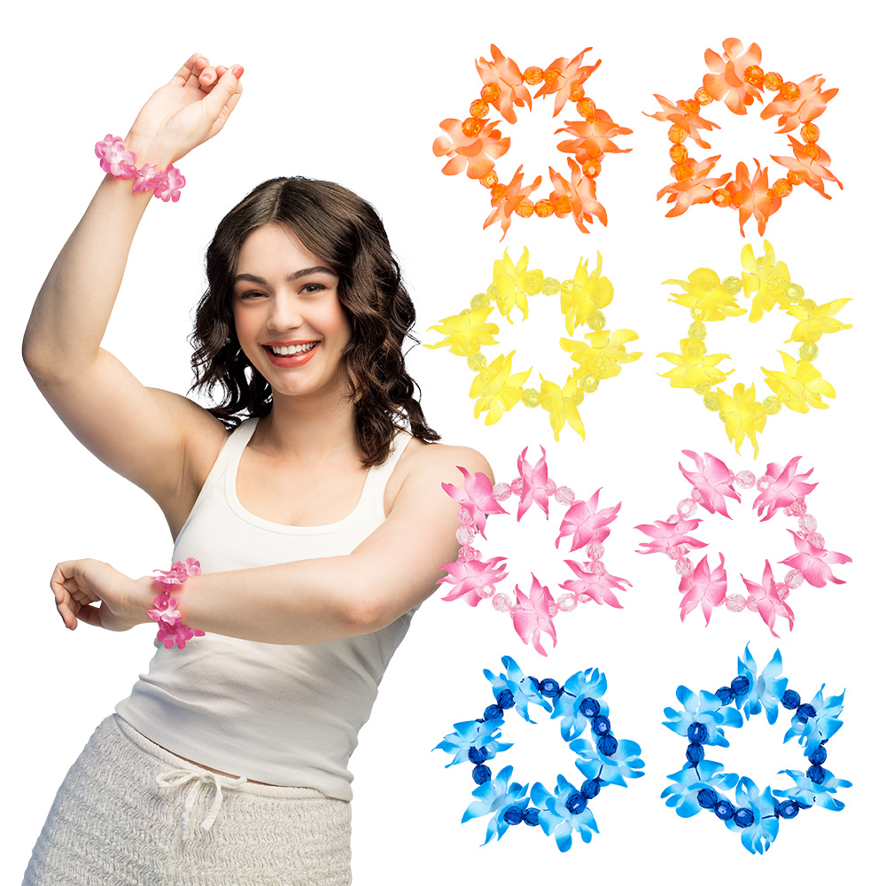 Set 2 armbandjes Hawaï 4 kleuren ass.