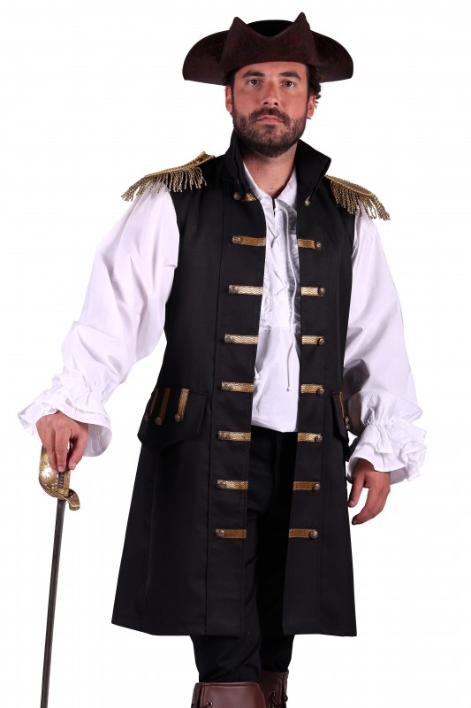 Heren piratenvest zwart