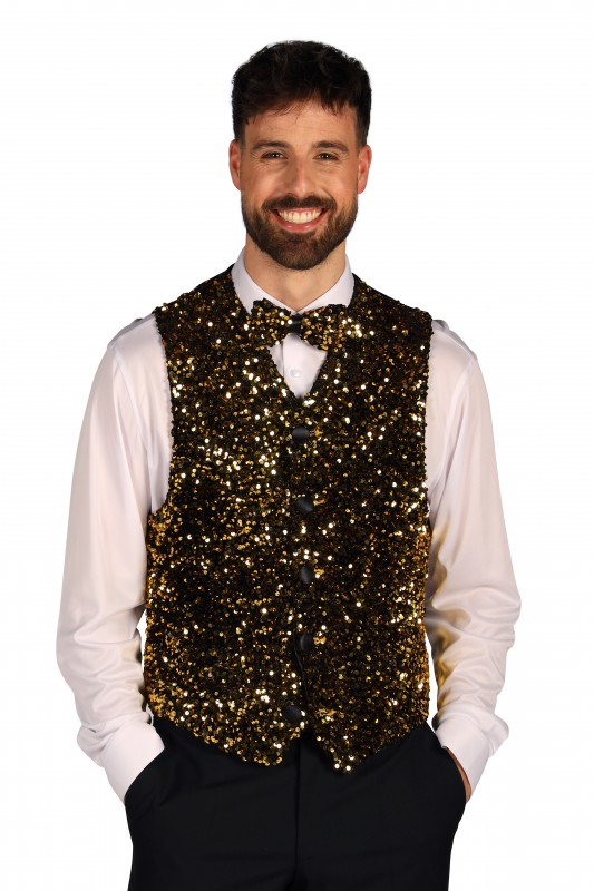 Heren paillettenvest 