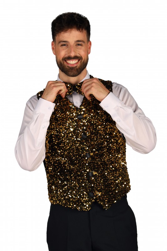 Heren paillettenvest 
