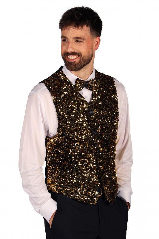 Heren paillettenvest 