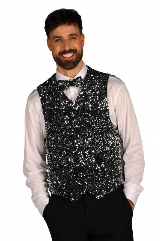 Heren paillettenvest 