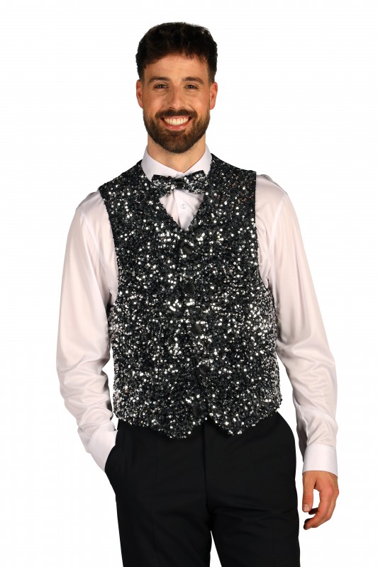 Heren paillettenvest 