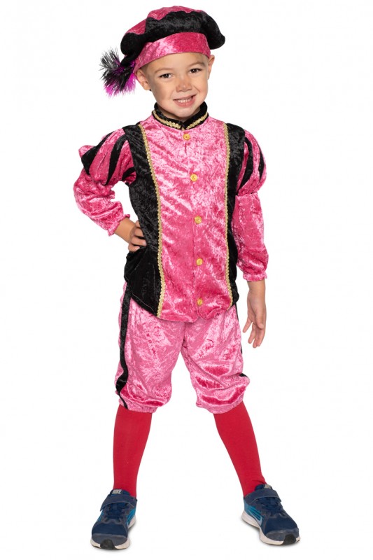 Pietje velours roze  /zwart