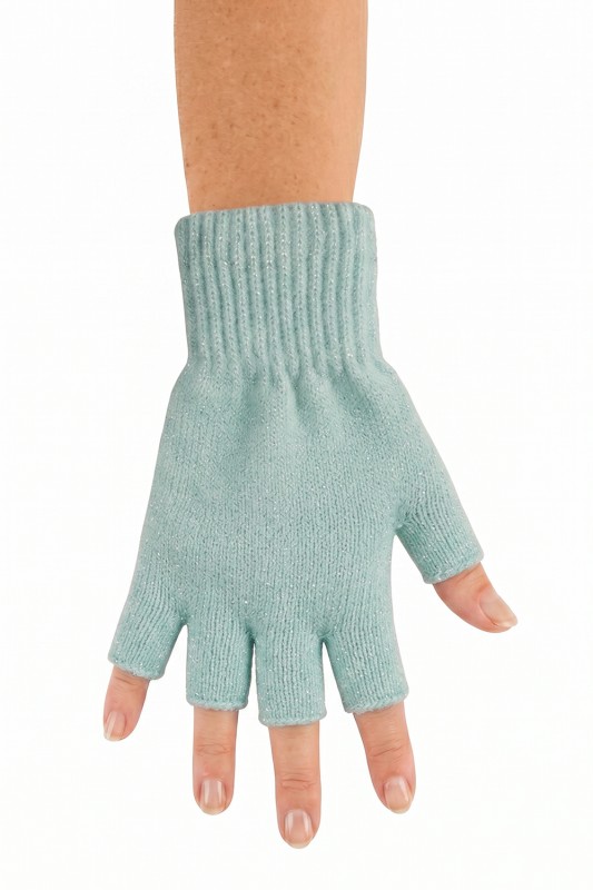 Vingerloze handschoenen Mintblauw