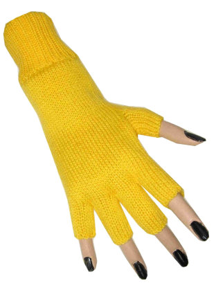 Vingerloze handschoenen geel
