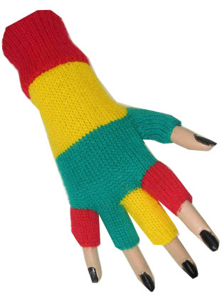 Vingerloze handschoenen rood/geel/g