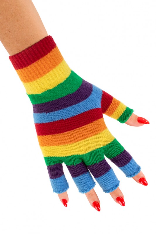 Vingerloze handschoenen regenboog s