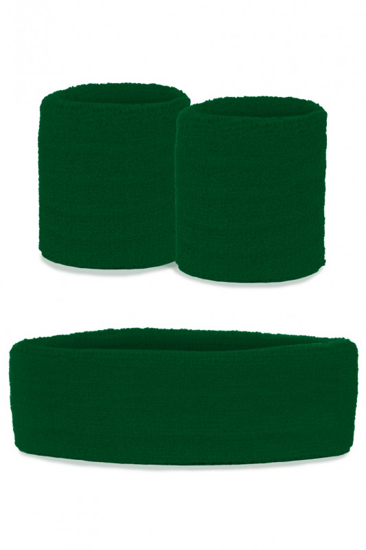 Zweetbandjes set groen 3-dlg
