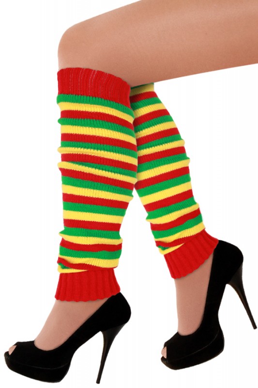 Beenwarmers rood/geel/groen smalle