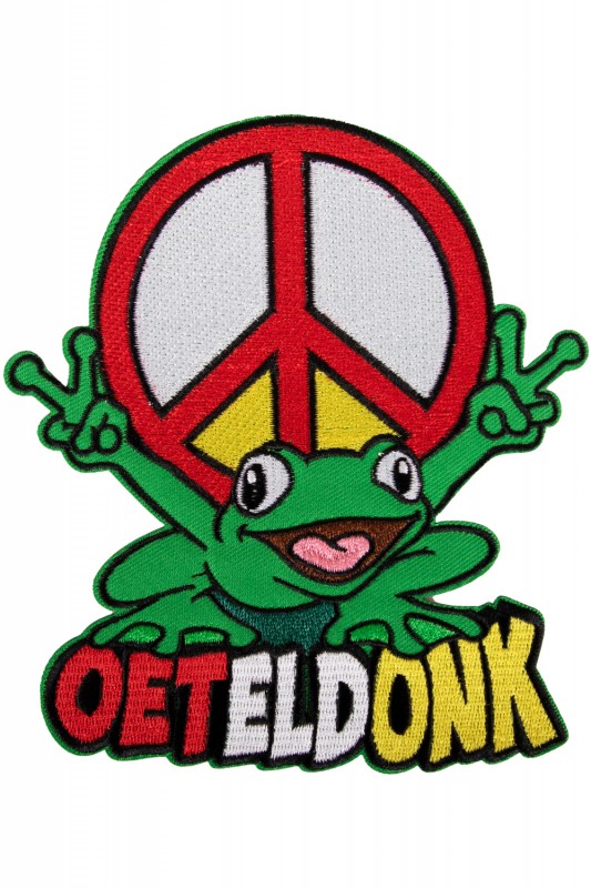Applicatie kikker peaceteken oeteld