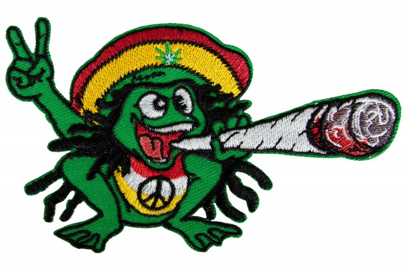 Applicatie kikker rasta 12 x 7 cm