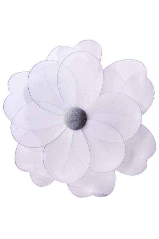 Bloem met clip wit 55 cm.