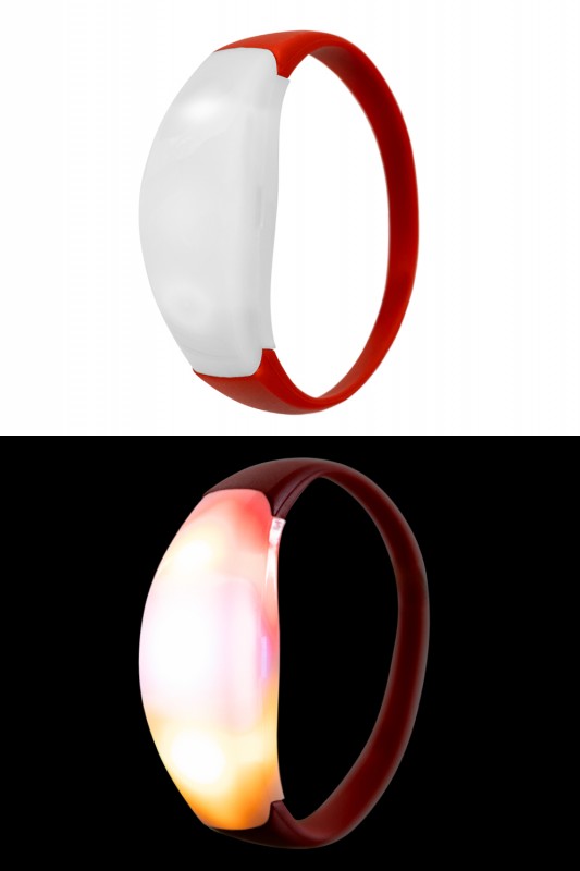 Armband rood-wit-geel licht per 6