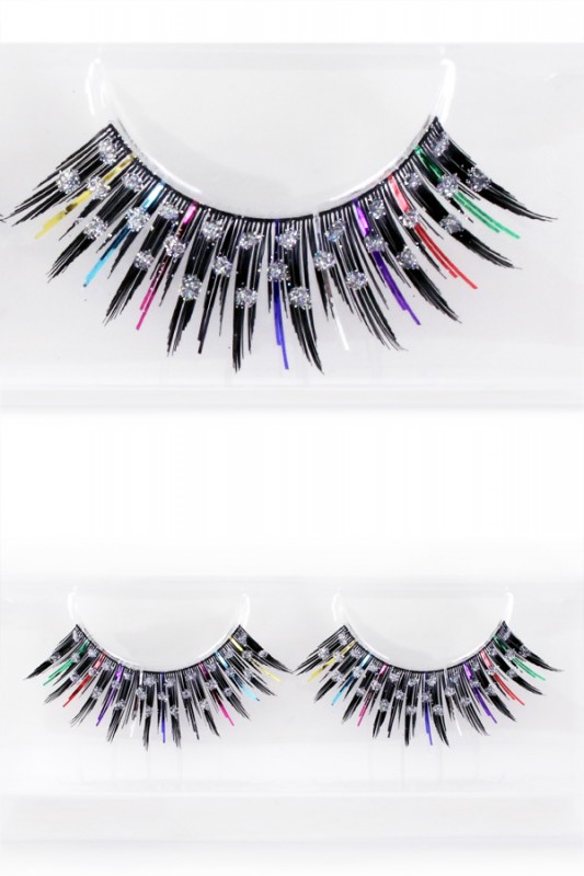 Wimpers multicolour met diamantjes