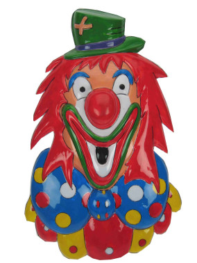 Wanddeco clown met groene hoed 27 x