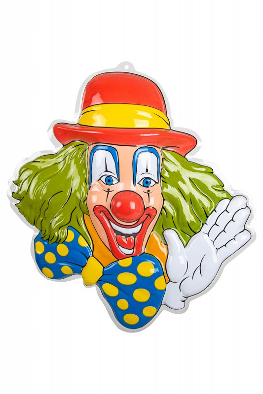 Wanddeco clown groen haar 50 x 50