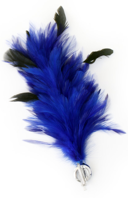 Verenpluim blauw buigbaar met speld