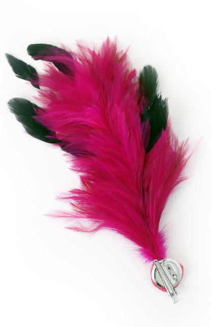 Verenpluim roze buigbaar met speld