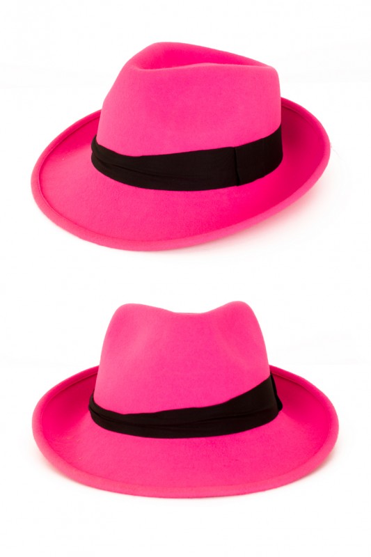 Al capone hoed wolvilt roze mt 61