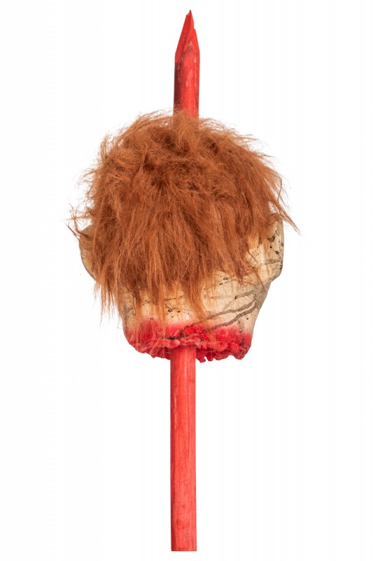 Zombie hoofd op staak