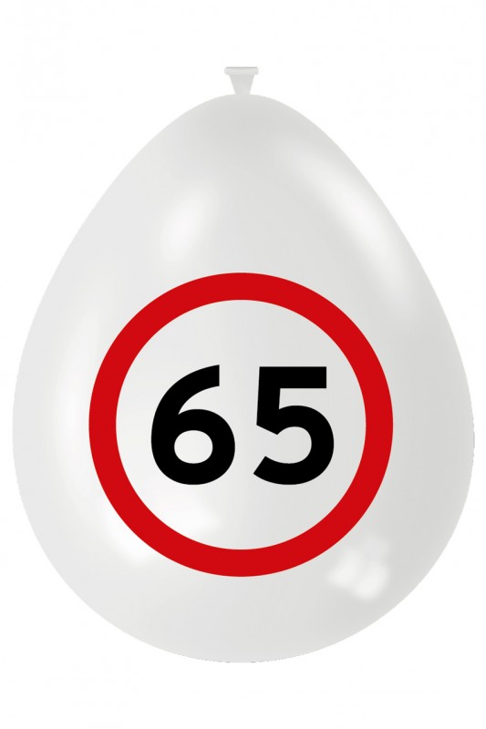 Ballon 65 jaar verkeersbord per 6