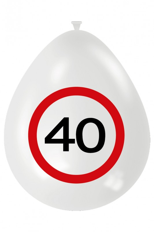 Ballon 40 jaar verkeersbord 12 inch
