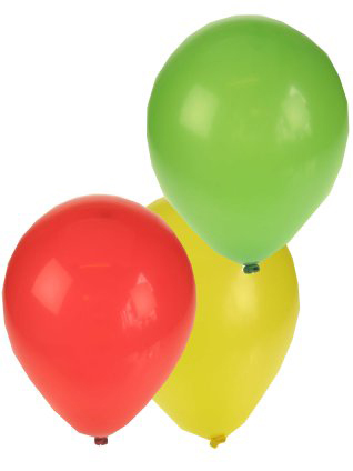 Ballon rood geel groen 8 inch per 5