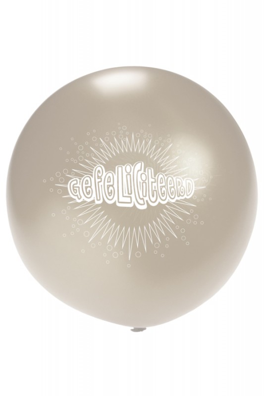 Ballon Gefeliciteerd transparant 36