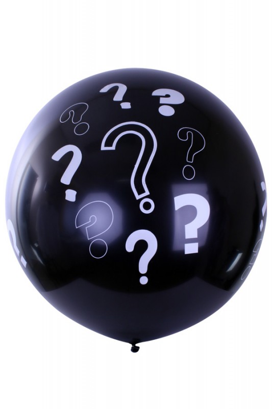 Ballon vraagtekens zwart 36 inch pe