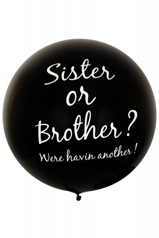 Ballon Sister or Brother zwart 36 i