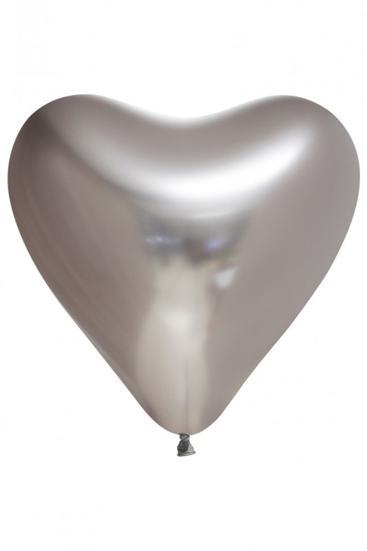 Ballon Hart Chrome Zilver 12 inch p