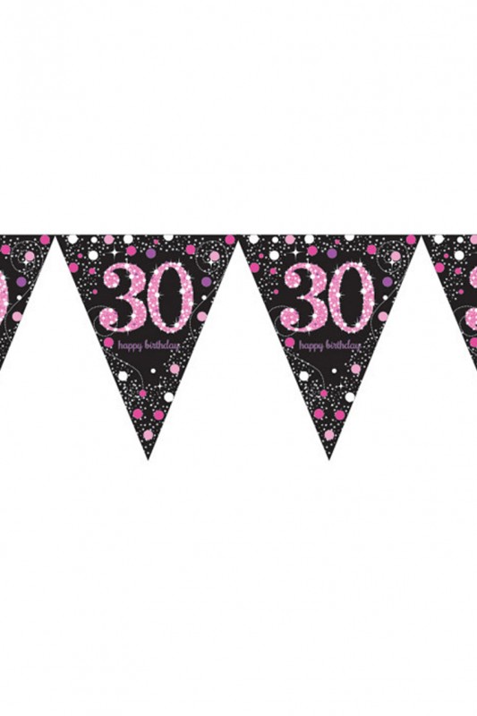Vlaggenlijn sprankelend Roze 30 Hap