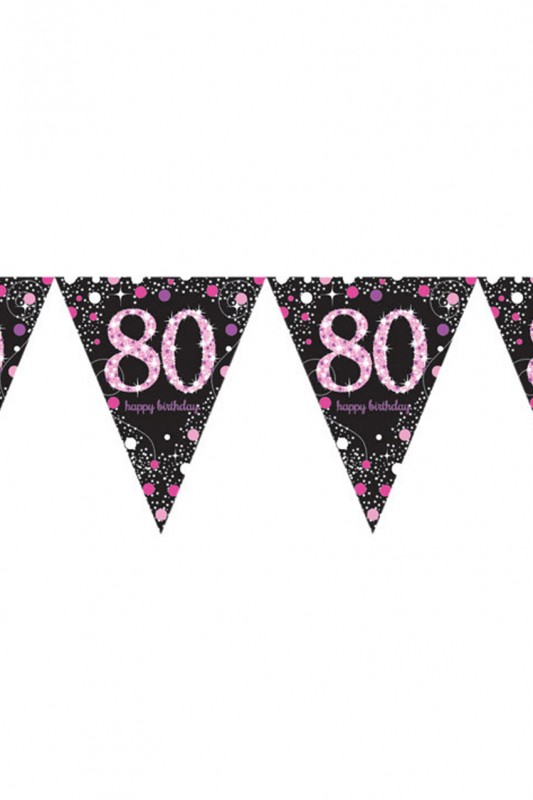 Vlaggenlijn sprankelend Roze 80 Hap