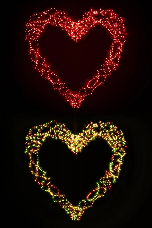 3D hart met verlichting - 2 kleuren