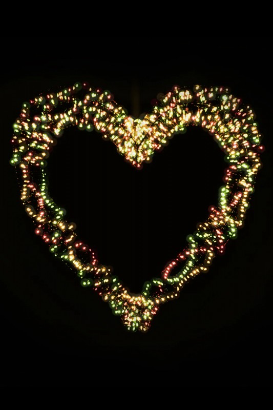 3D hart met verlichting - 2 kleuren