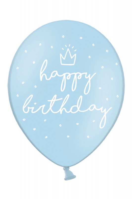 Ballon Happy Birthday licht blauw 1