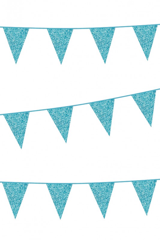 Vlaggenlijn glitter licht blauw  6