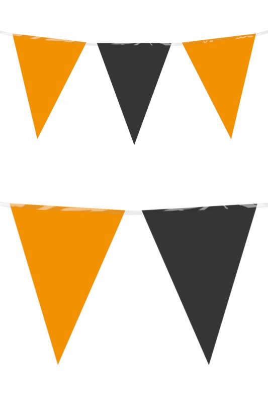 Vlaggenlijn oranje zwart 10 meter