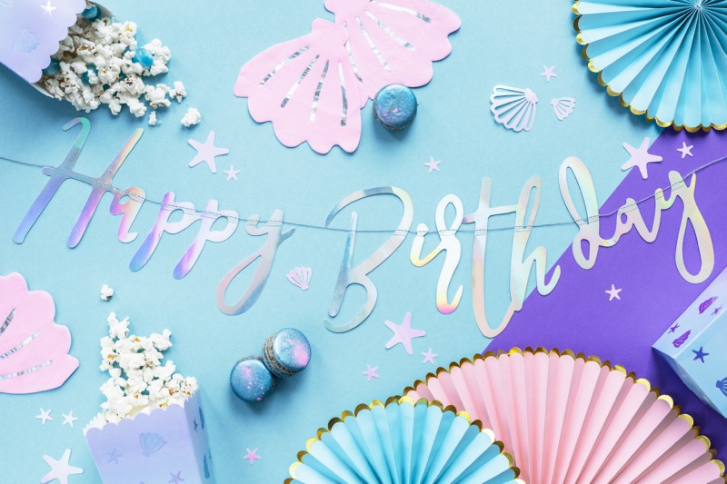 Banner Happy Birthday iridescent 62
