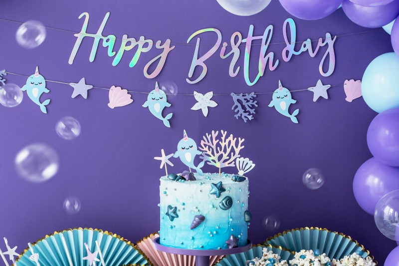 Banner Happy Birthday iridescent 62