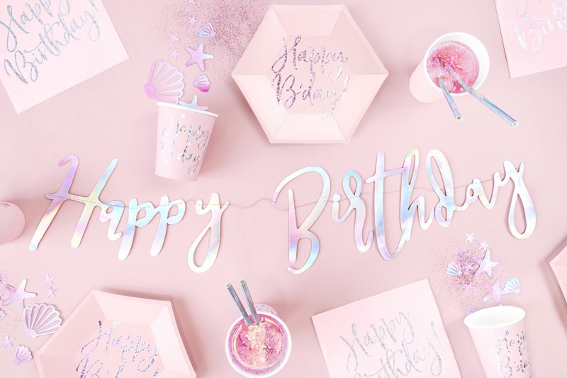 Banner Happy Birthday iridescent 62