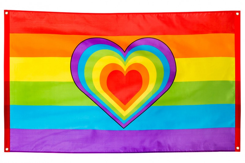 Vlag Regenboog LOVE  90 x 150 cm