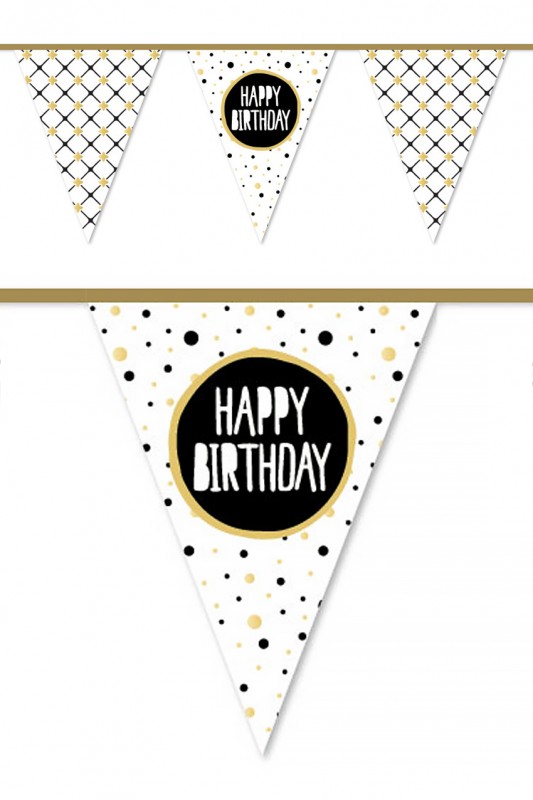 Vlaggenlijn 6 m  papier Happy Birth