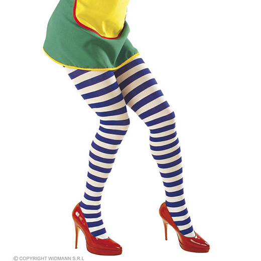 panty, gestreept blauw/wit