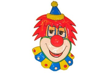 Clown wanddeco 70 cm.