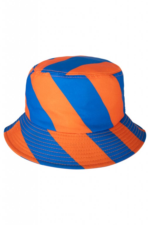 Bucket hat oranje blauw