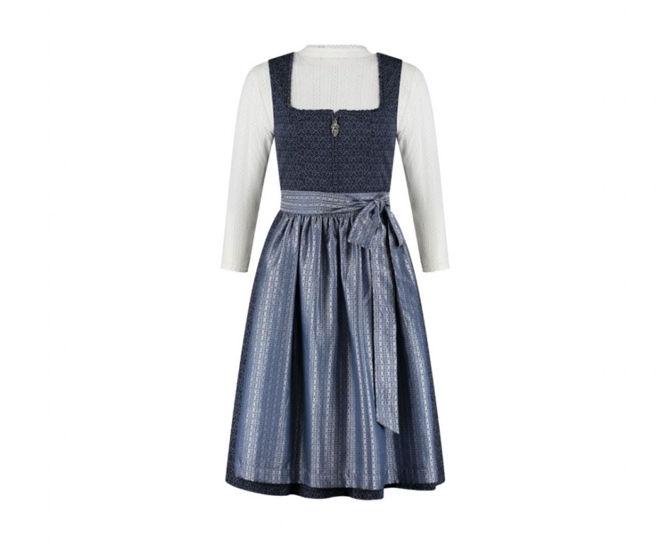 Dirndl jurkje 2-delig Jacquard stof in donkerblauw