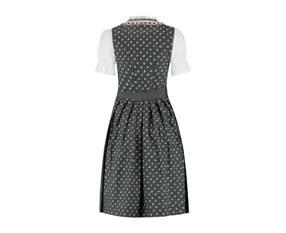 Dirndl jurkje 3-delig bosgroen 100% katoen